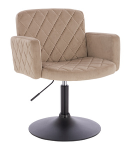 HR802N Scaun Latte din Catifea cu Bază Neagră