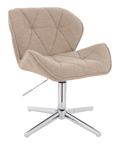 HR111CROSS Scaun Latte Boucle cu Bază Cromata