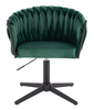 HR750CROSS Scaun Verde din Catifea cu Bază Neagră