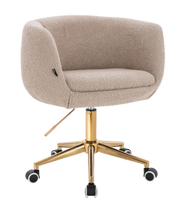 HR333K Scaun Boucle Latte cu Bază Aurie