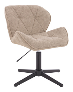 HR111CROSS Scaun Latte Boucle cu Bază Neagră