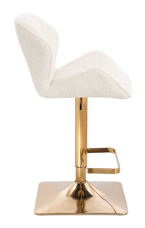HR111KW Scaun Crem Boucle cu Bază Aurie
