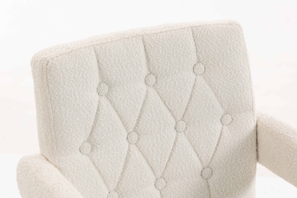 HR8404K Scaun Crem Boucle cu Bază Cromata