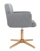 HR802CROSS Scaun Gri din Piele Ecologica cu Bază Aurie