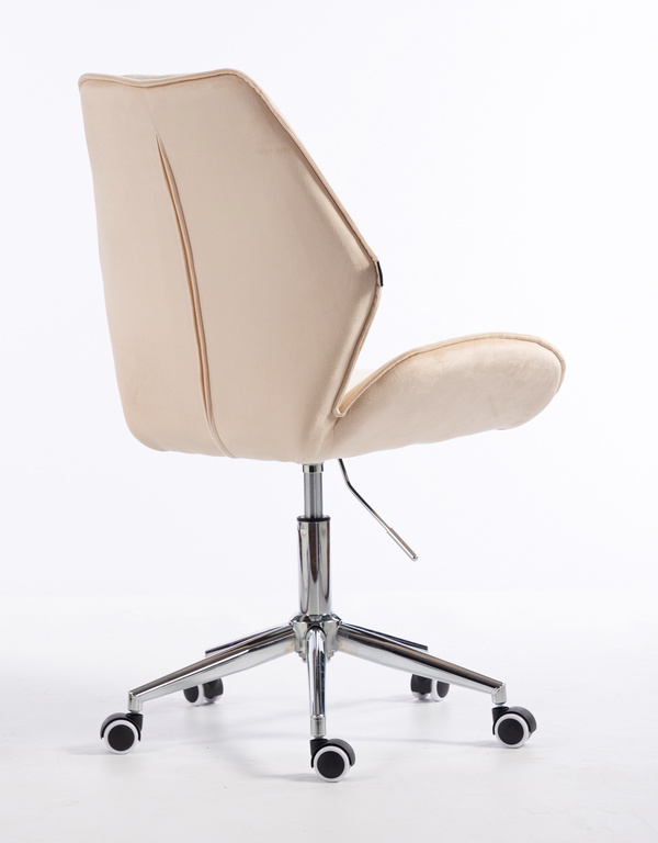 HR350K Scaun Crem din Catifea Bază Cromata
