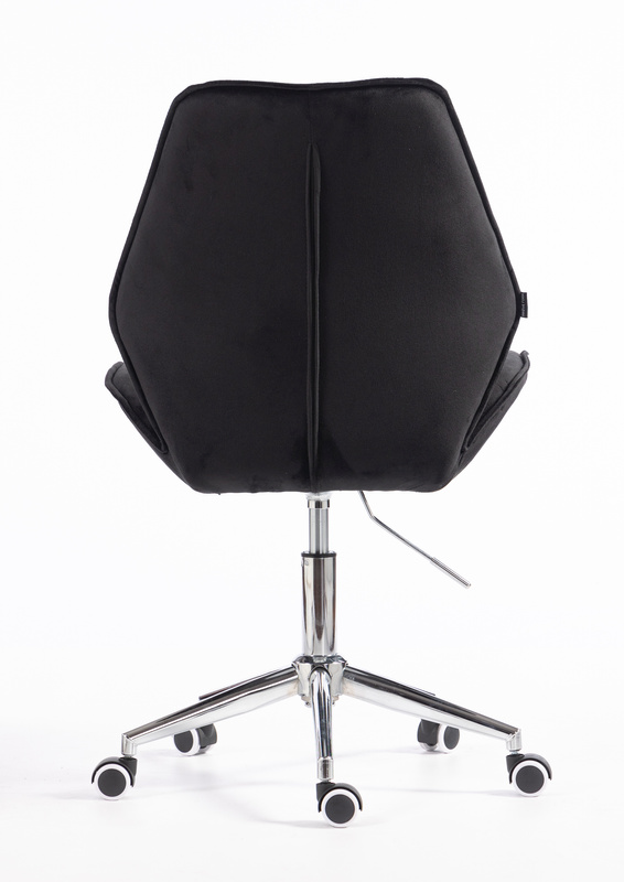 HR350K Scaun Neagră din Catifea Bază Cromata