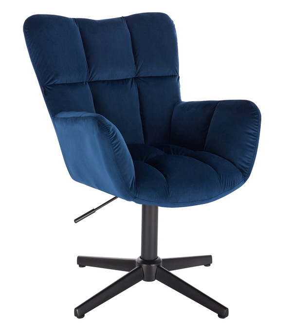 HR650CROSS Bleumarin Catifea Scaun cu Bază Neagră