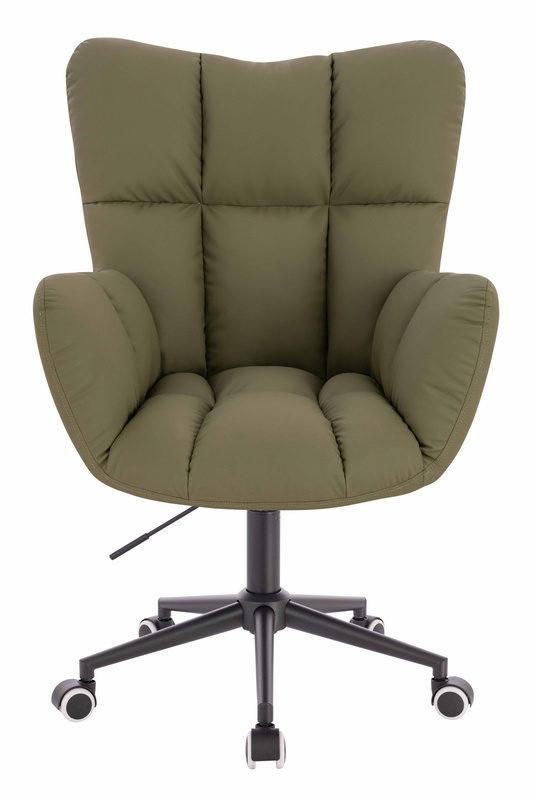 HR650K Scaun Khaki Piele Ecologica Premium Soft cu Bază Neagră
