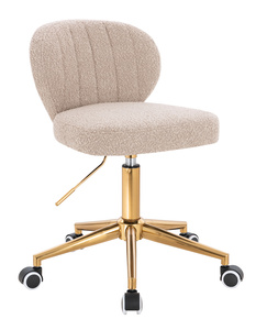 HR193K Scaun Latte Boucle cu Bază Aurie