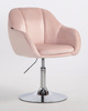 HR12055N Scaun Roz Pudra din Catifea cu Bază Cromata