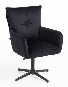 HR250CROSS Scaun Catifea Neagră Bază Neagră