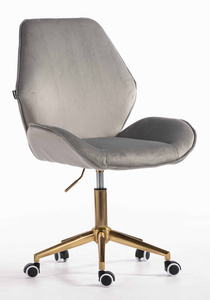 HR350K Scaun Gray din Catifea Bază Aurie