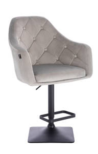 HR831KW Scaun Catifea Gray cu Bază Neagră