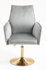 HR280N Scaun Gray din Catifea cu Bază Aurie