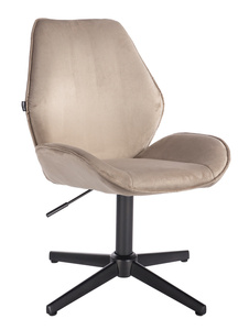 HR350CROSS Scaun Latte din Catifea Bază Neagră