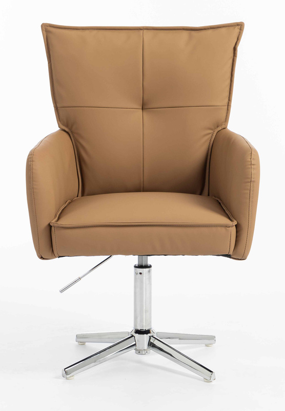 HR250CROSS Scaun Piele Ecologică Premium Soft Culoare Caramel Bază Cromata