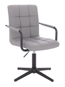 HC1015CROSSP Scaun Gri Piele Ecologica Bază Neagră