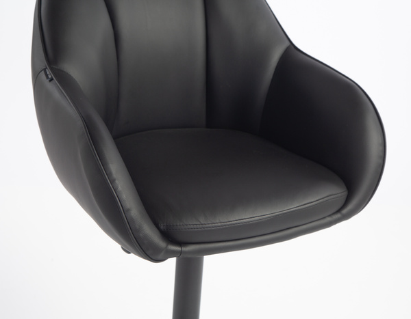 HR2055W Scaun Neagră din Piele Ecologica cu Bază Neagră