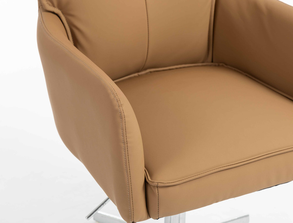 HR250CROSS Scaun Piele Ecologică Premium Soft Culoare Caramel Bază Cromata