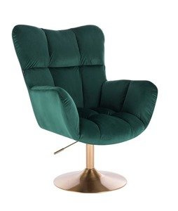 HR650N Scaun Catifea Verde cu Bază Aurie