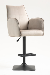 HR280KW Scaun Latte din Catifea cu Bază Neagră