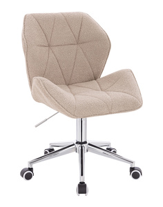 HR212K Scaun Latte Boucle cu Bază Cromata