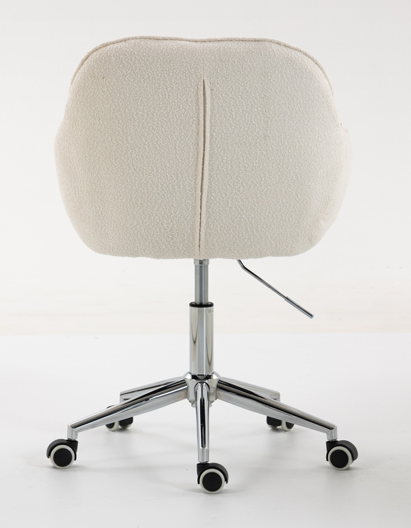 HR2055K Scaun Crem din Boucle cu Bază Cromata