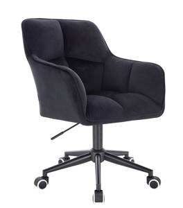 HR550K Scaun Negru Catifea cu Bază Neagră