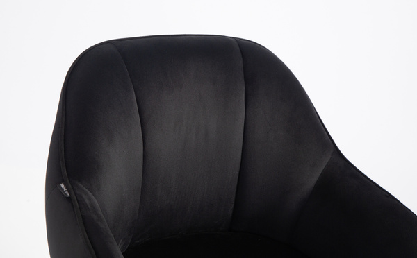 HR2055N Scaun Neagră din Catifea cu Bază Cromata