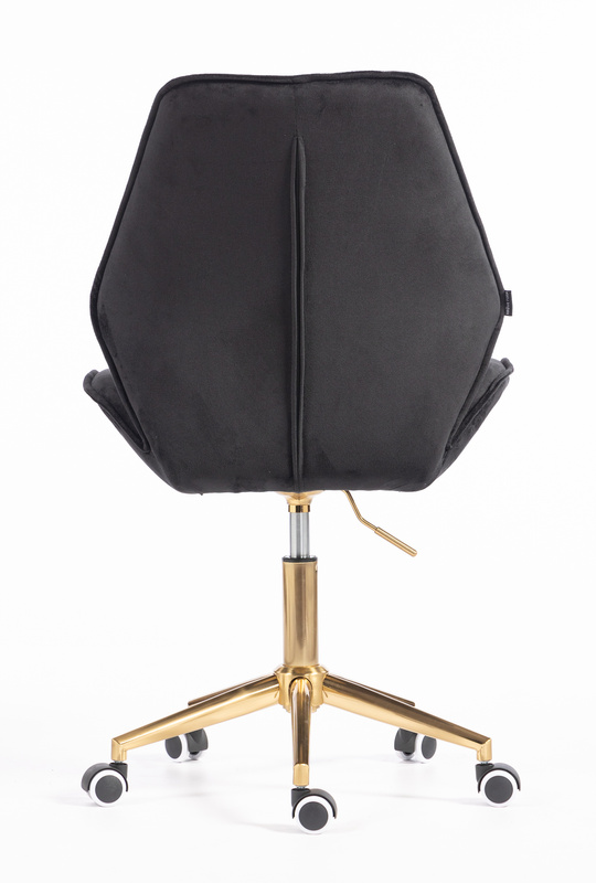 HR350K Scaun Neagră din Catifea Bază Aurie