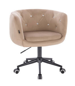 HR333CK Scaun Catifea Latte cu Bază Neagră