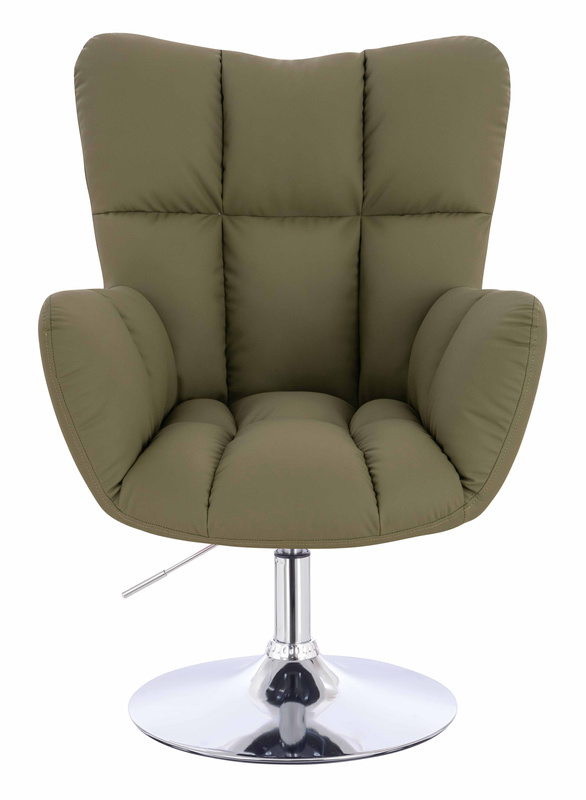 HR650N Scaun Khaki Piele Ecologica Premium Soft cu Bază Cromata