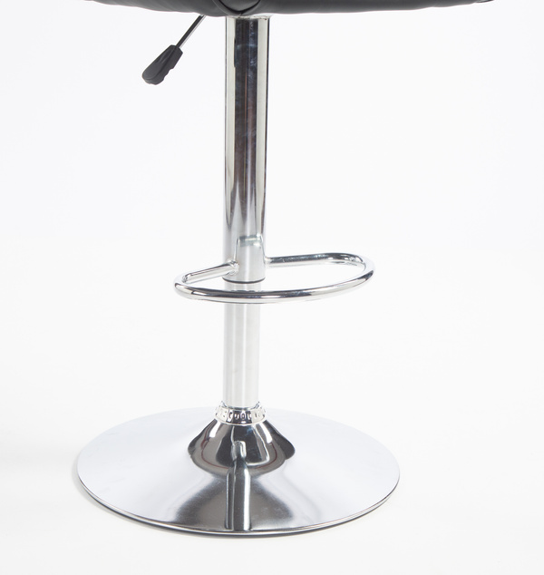 HR2055W Scaun Neagră din Piele Ecologica cu Bază Cromata