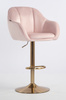 HR2055W Scaun Roz Pudra din Catifea cu Bază Aurie