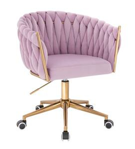 HR750K Scaun Mov din Catifea cu Bază Aurie