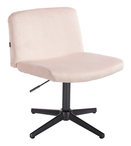 HR150CROSS Scaun Roz Pudra din Catifea cu Bază Neagră