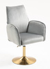 HR280N Scaun Gray din Catifea cu Bază Aurie