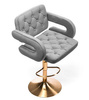 HR8403W Scaun Catifea Gri Bază Aurie