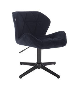 HR111CROSS Scaun Negru Catifea cu Bază Neagră