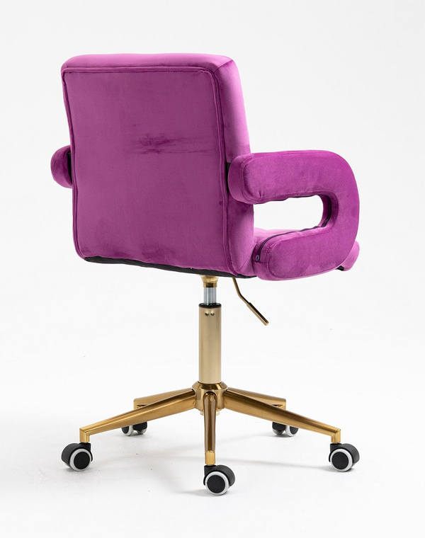 HR8404K Scaun Catifea Fucsia cu Bază Aurie