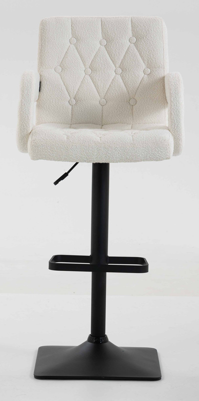 HR8404KW Scaun Crem Boucle cu Bază Neagră