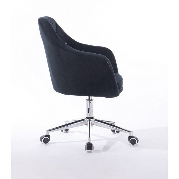 Fotel HR8516CK czarny welur kólka