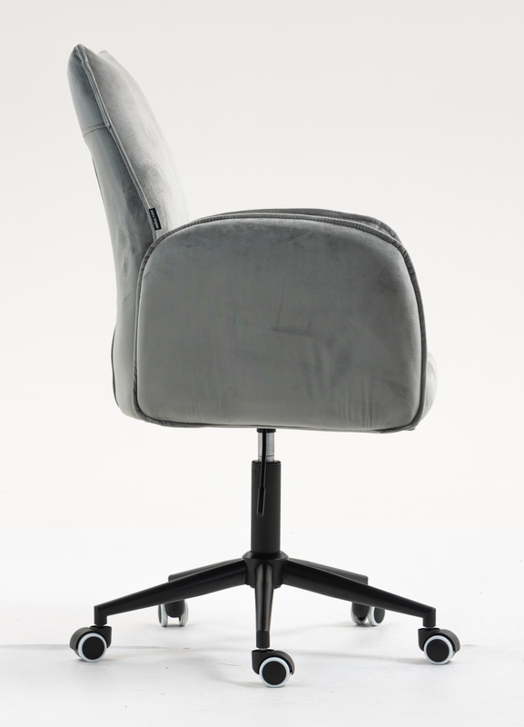 HR280K Scaun Gray din Catifea cu Bază Neagră