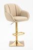 HR2055KW Scaun Crem din Piele Ecologica cu Bază Aurie