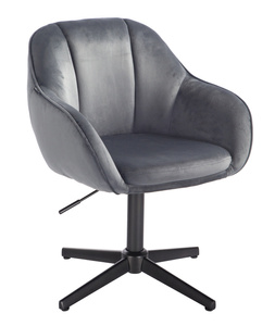 HR2055CROSS Scaun Grafit din Catifea cu Bază Neagră