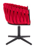 HR750CROSS Scaun Roşu din Catifea cu Bază Neagră