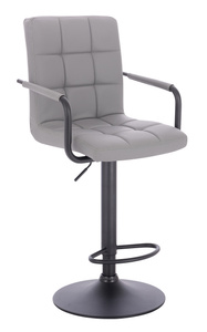 HC1015WP Scaun Gri Piele Ecologica Bază Neagră