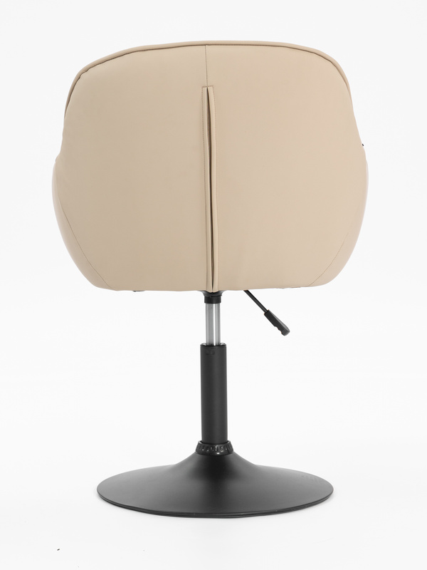 HR2055N Scaun Crem din Piele Ecologica cu Bază Neagră