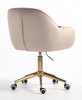 HR2055K Scaun Latte din Catifea cu Bază Aurie