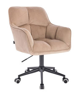 HR550K Scaun Latte Catifea cu Bază Neagră